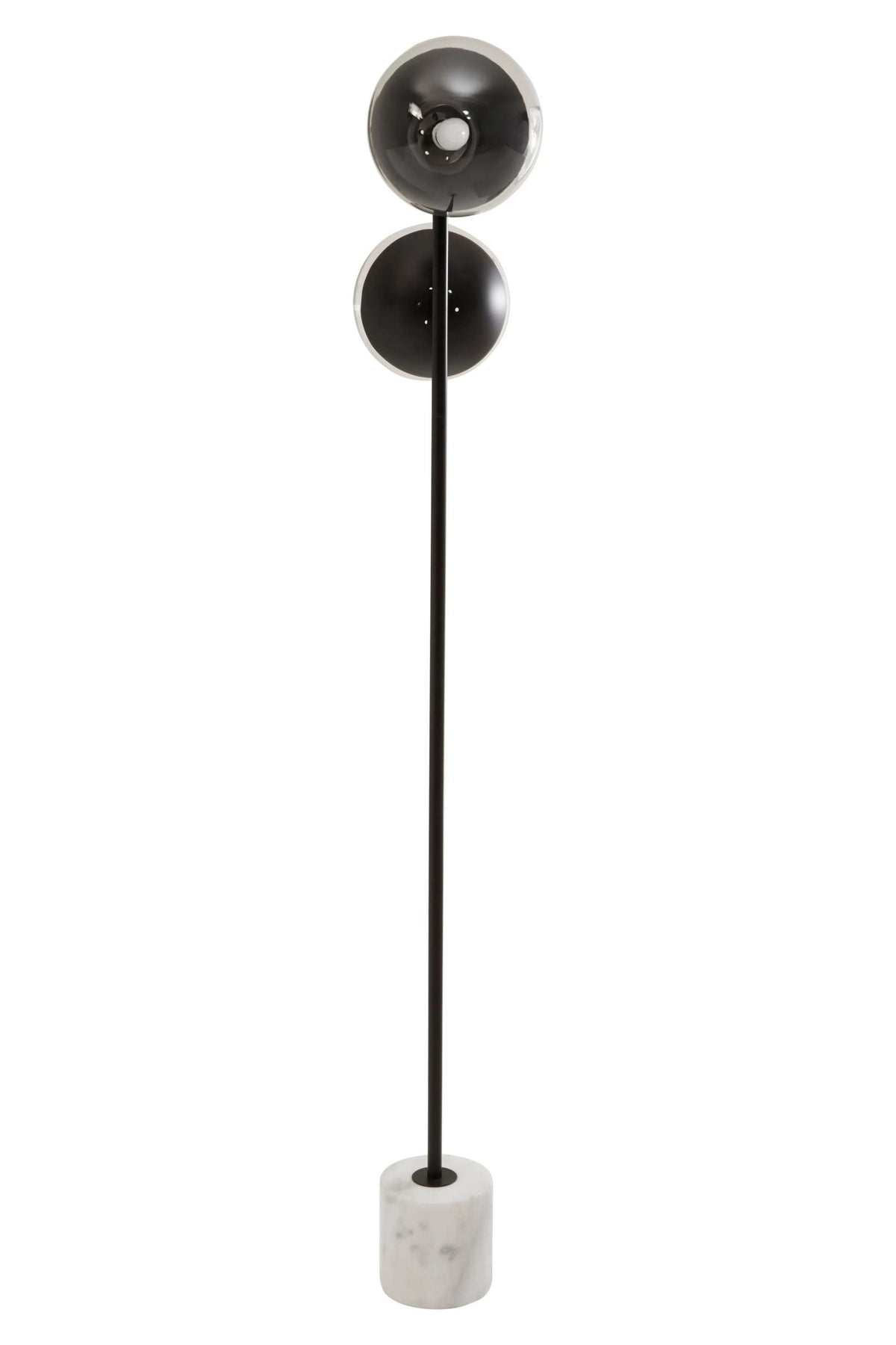 Siena Two Light Black Floor Lamp with Marble Base
