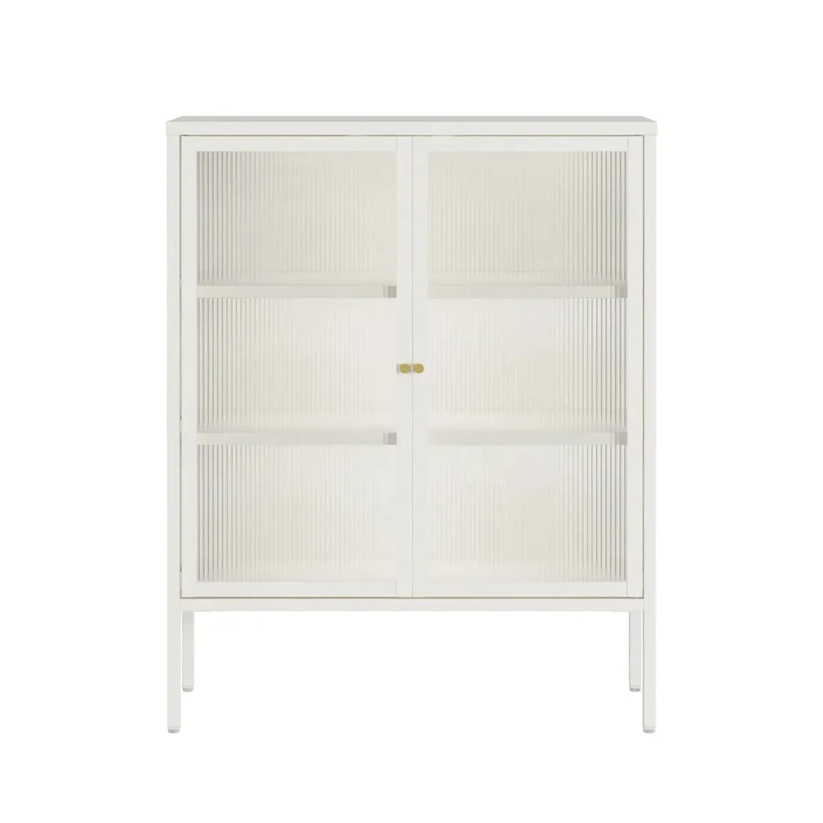Ashford Metal and Fluted Glass Door Cabinet
