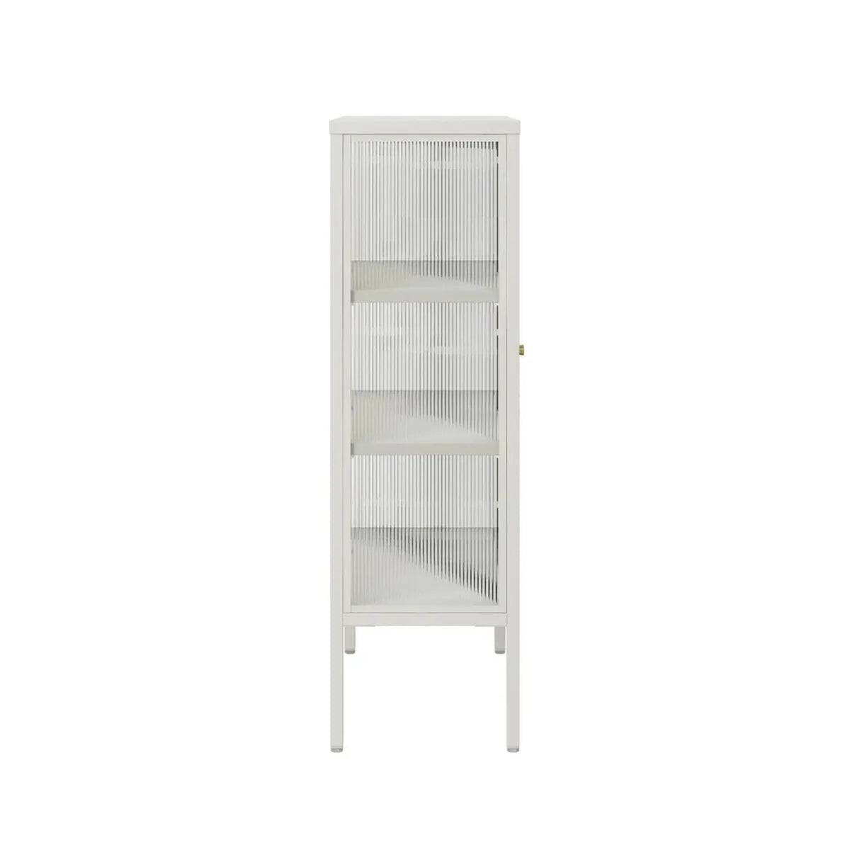 Ashford Metal and Fluted Glass Door Cabinet