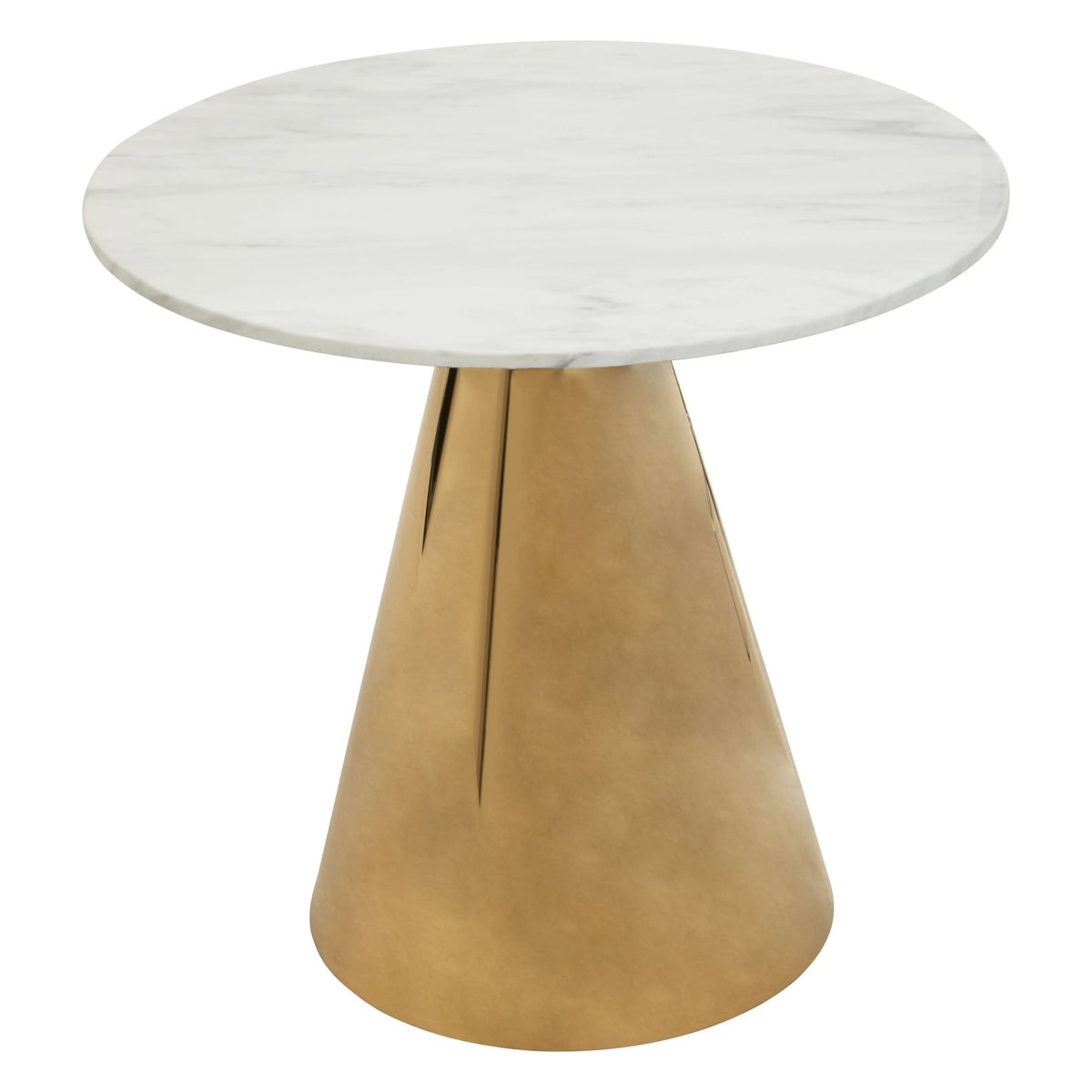 Devon White Marble Top Round Dining Table