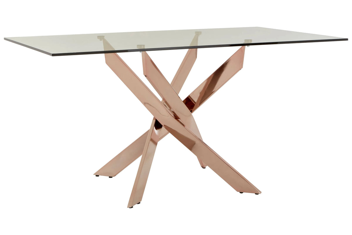 Aurora Rectangular Rose Gold Dining Table