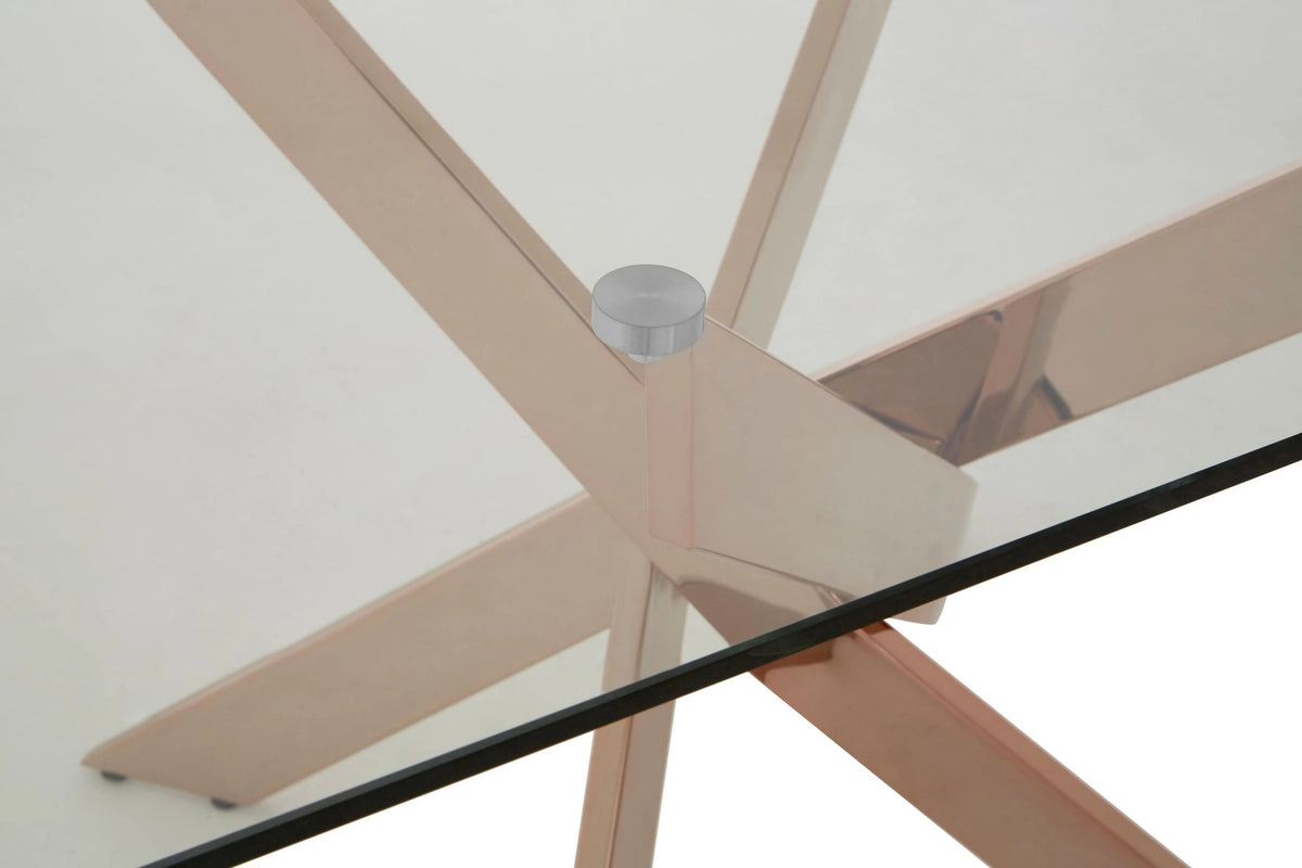 Aurora Rectangular Rose Gold Dining Table
