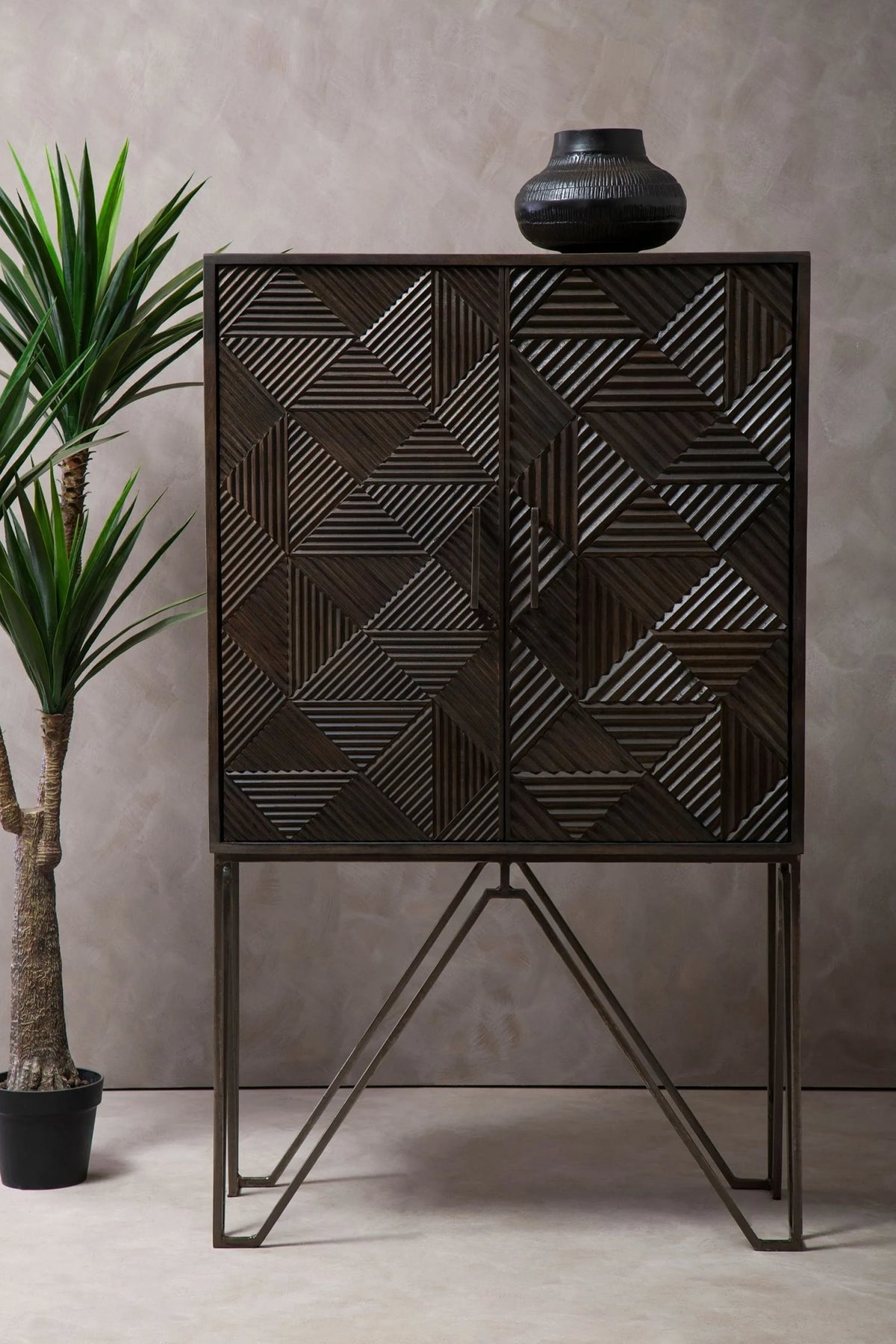 Savoy Carved Mango Wood Cabinet