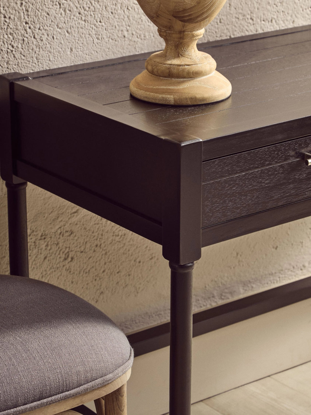 Savoy Two Drawer Wooden Desk #colour_black