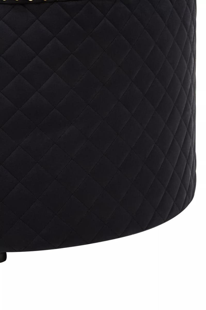 Windsor Round Velvet Ottoman #colour_black