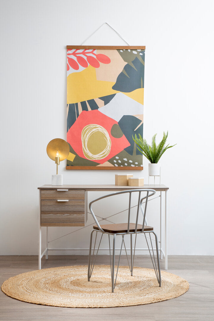 Penzance Light Oak Veneer Desk With Drawers