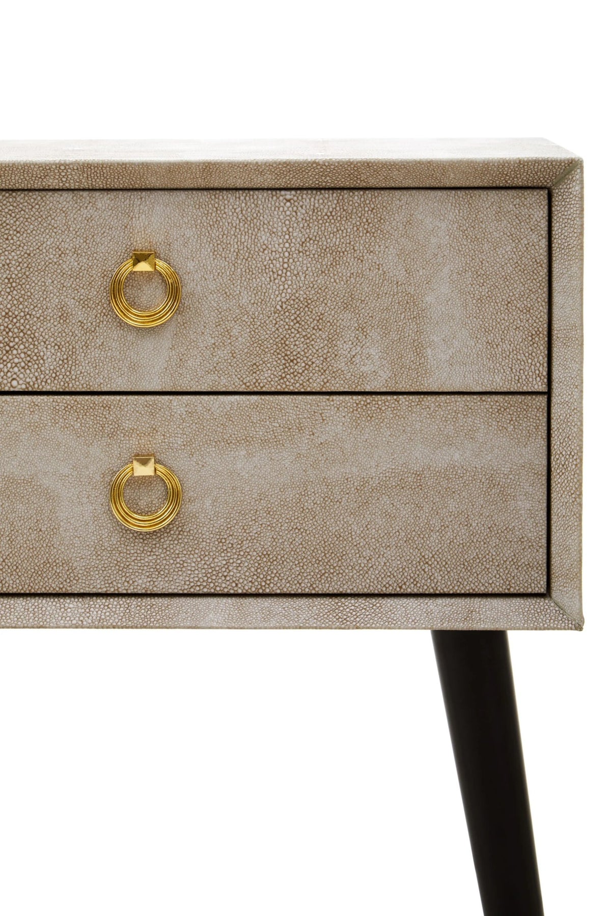 Portofino 2 Drawer Shagreen Effect Side Table