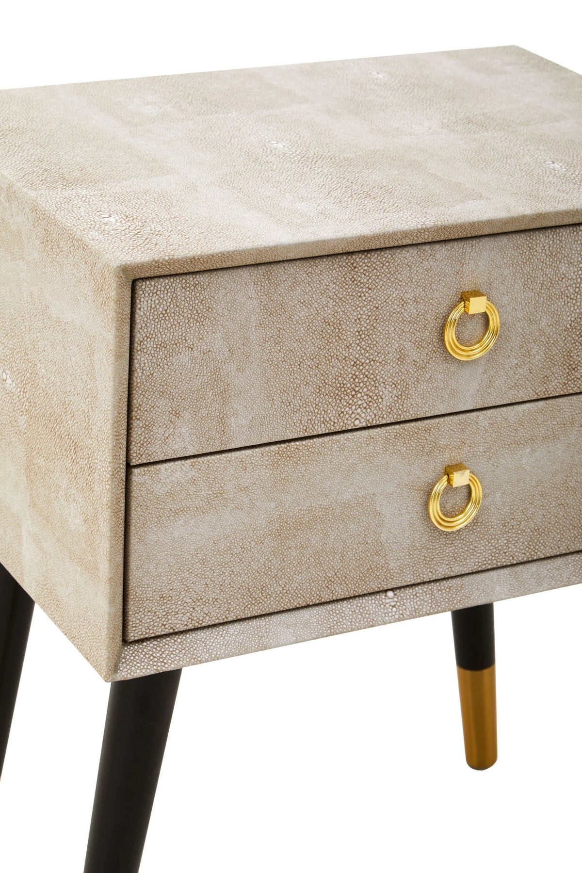 Portofino 2 Drawer Shagreen Effect Side Table
