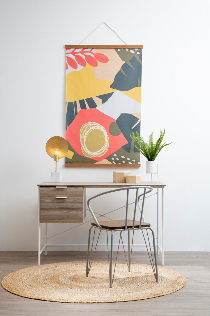 Penzance Light Oak Veneer Desk With Drawers