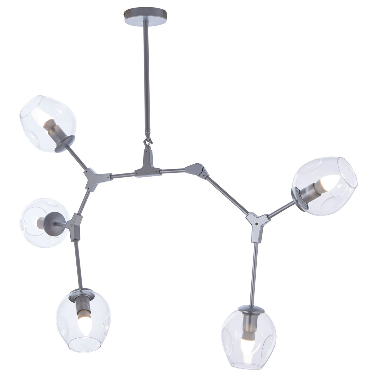 Cambridge Silver Finish Adjustable 5 Arm Statement Pendant Light