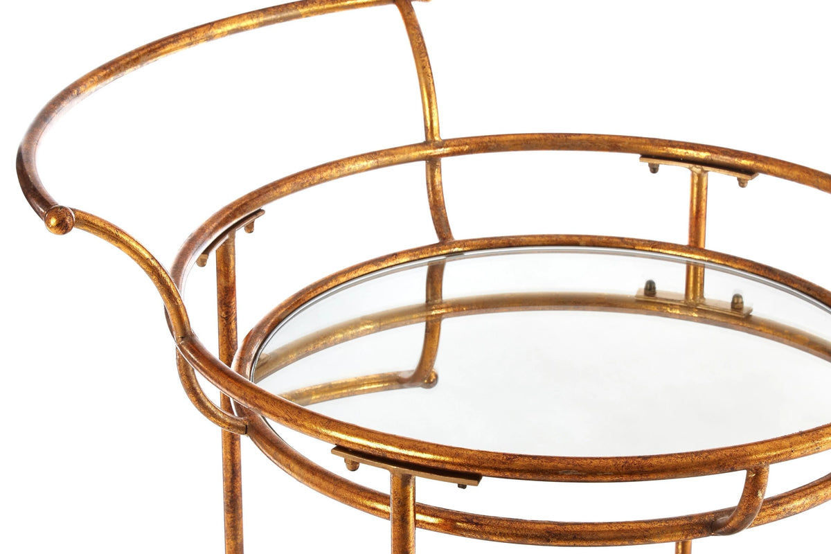 Ampthill 2 Tier Gold Finish Drinks Trolley