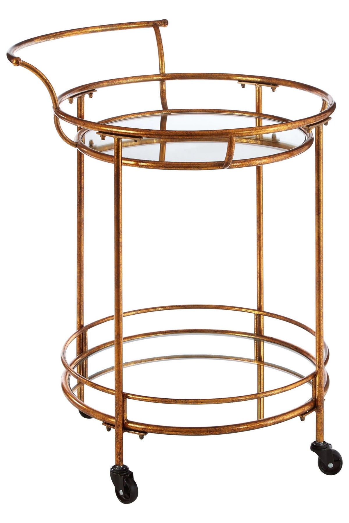 Ampthill 2 Tier Gold Finish Drinks Trolley