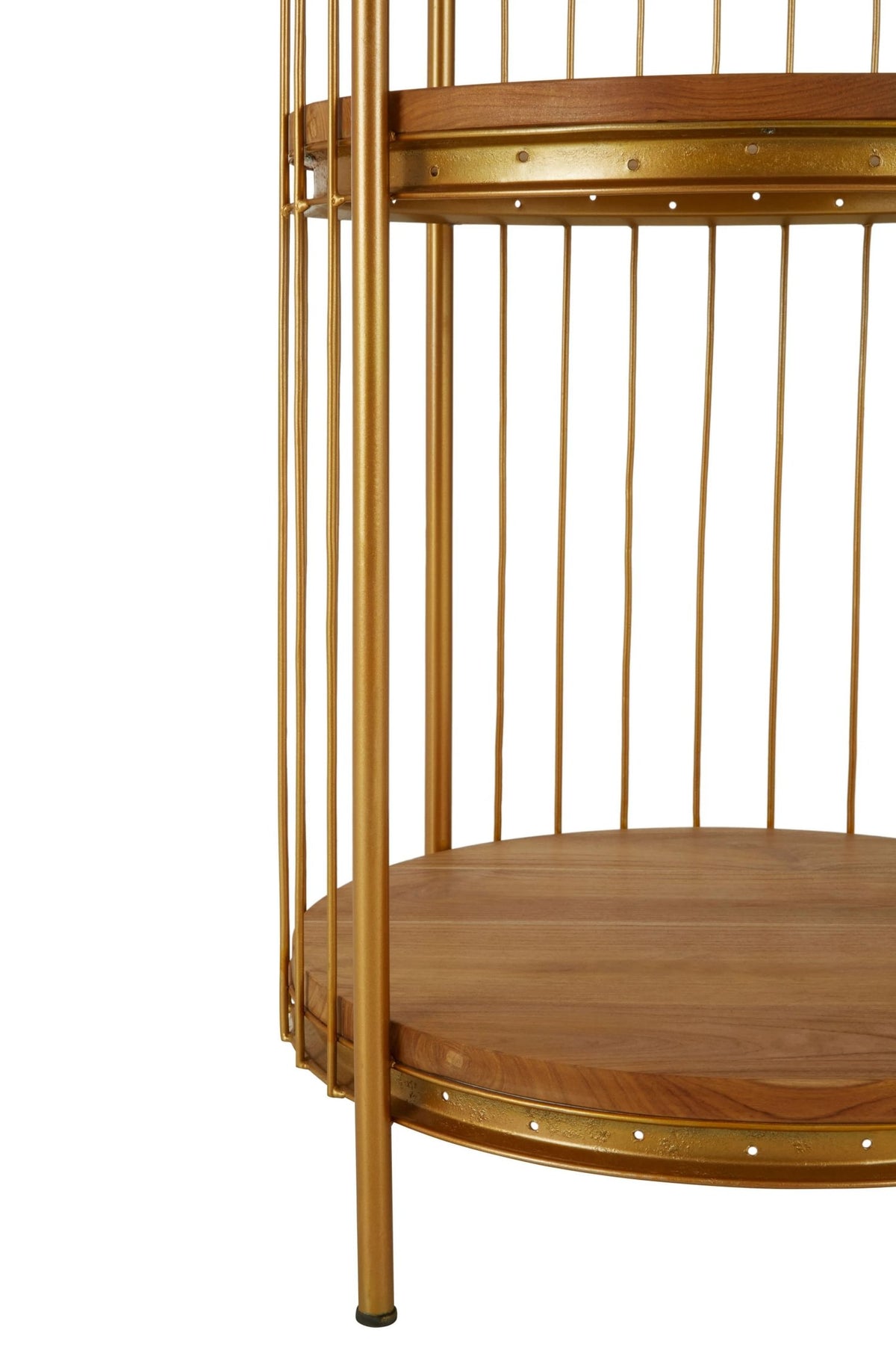 Lyndhurst 3 Tier Birdcage Medium Shelf Unit #colour_gold