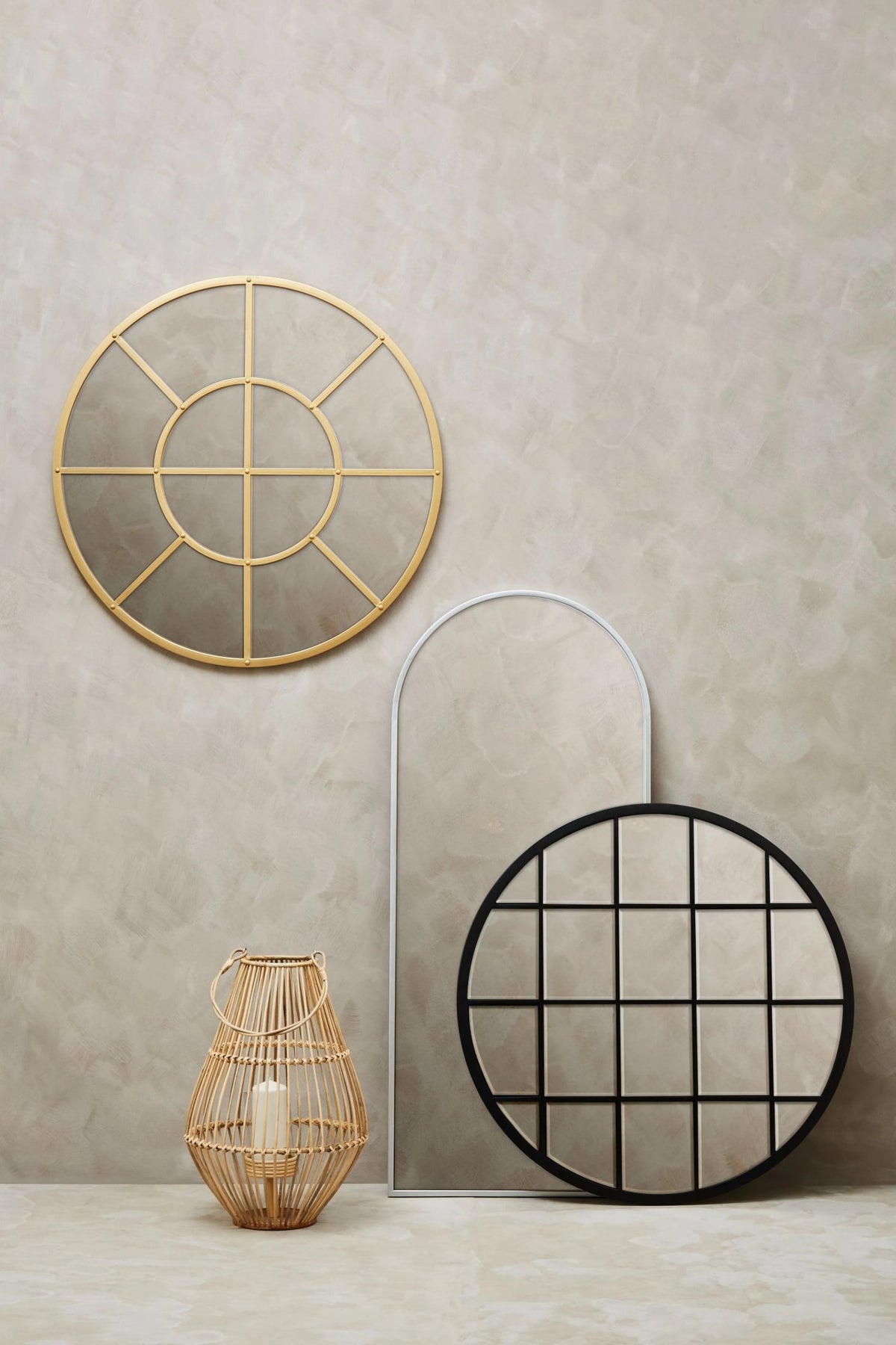 Hayle Silver Finish Arched Full Length Wall Mirror