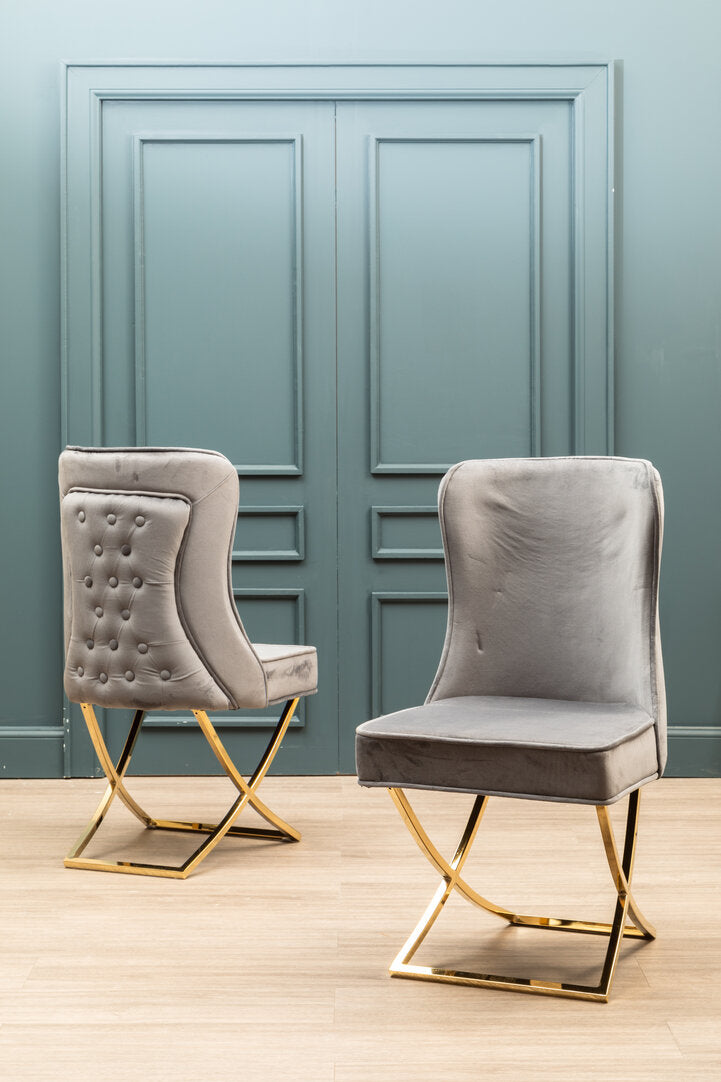 Norwich Button Back Grey Dining Chair