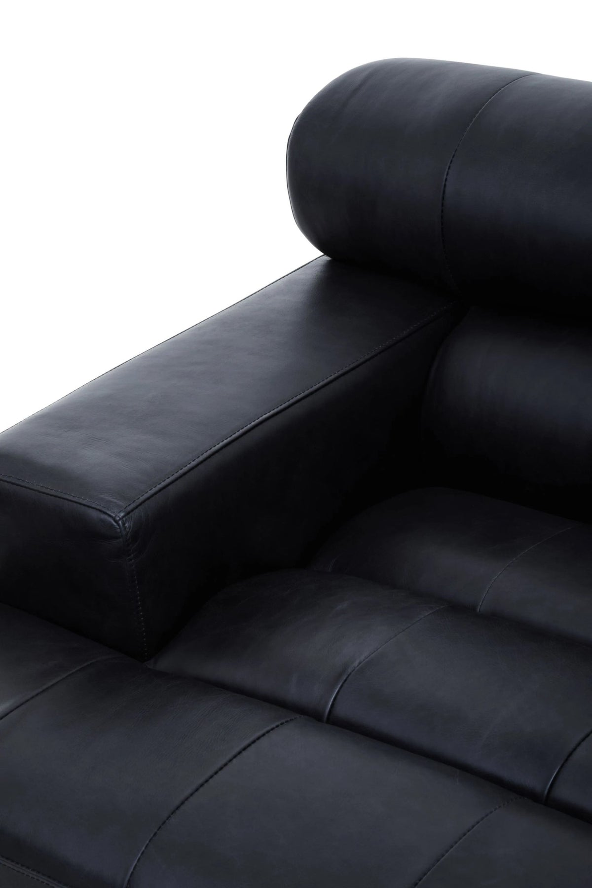Bath Antique Black Modular Leather Sofa (left-hand)