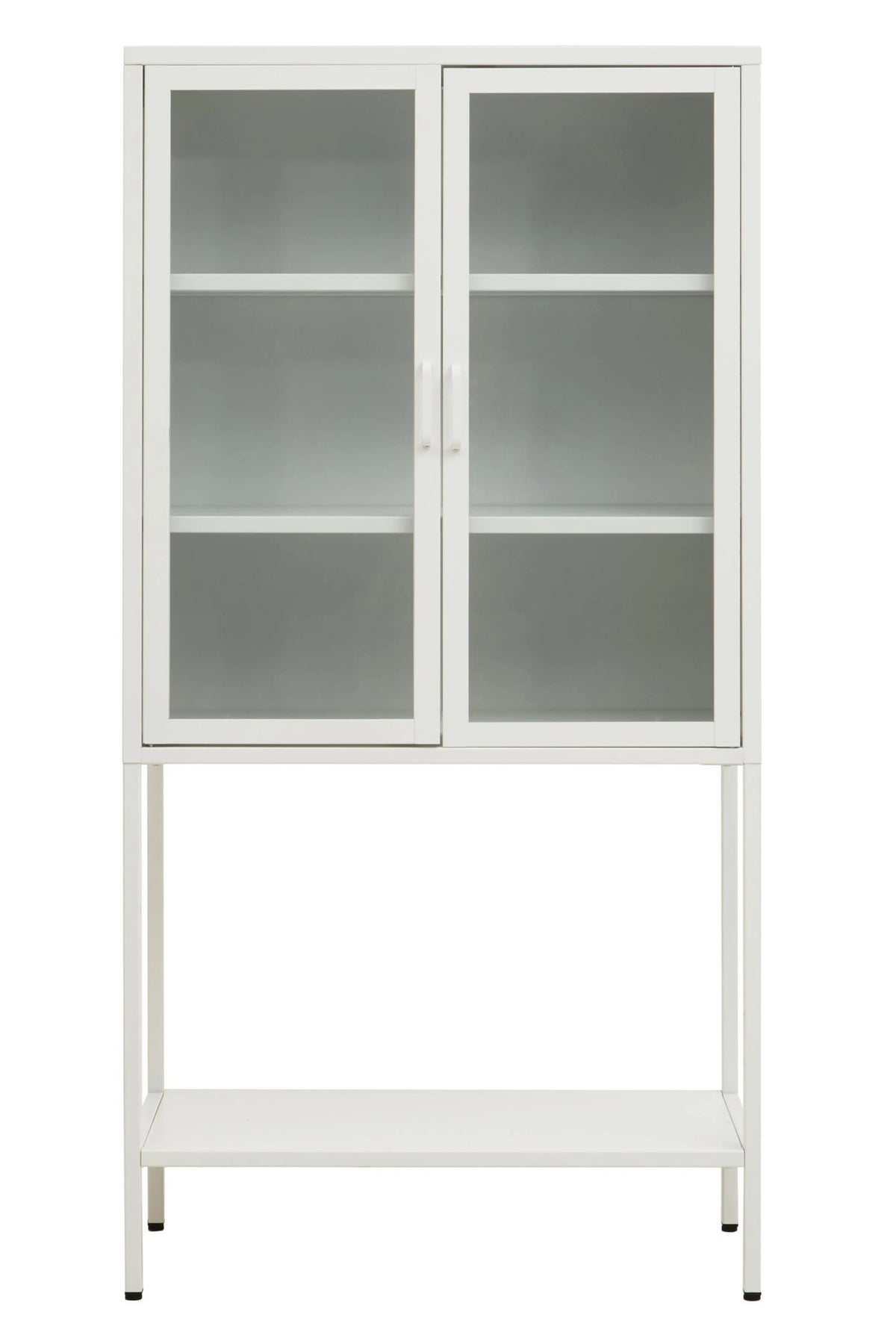 Cambridge Two Door Metal Cabinet with Glass Doors #colour_white