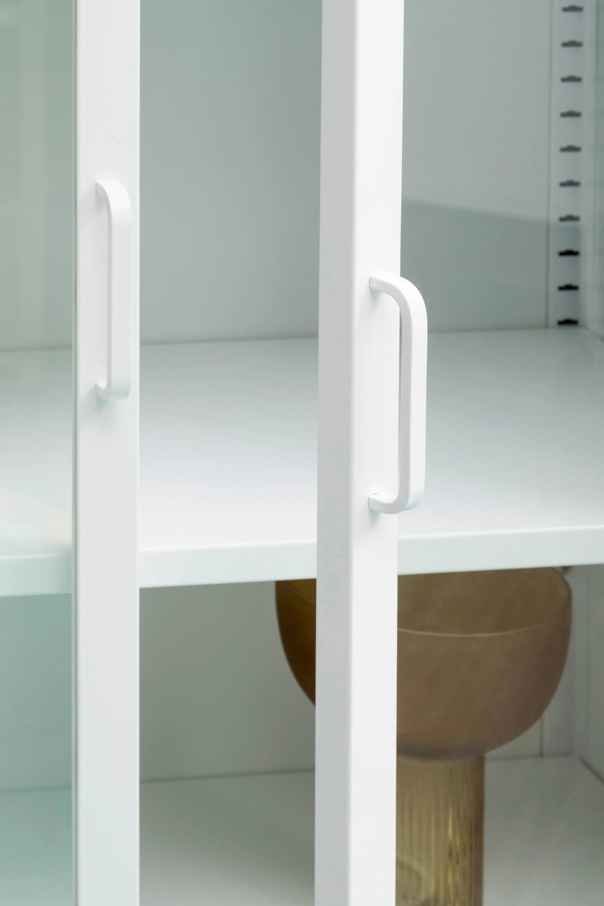 Cambridge Two Door Metal Cabinet with Glass Doors #colour_white
