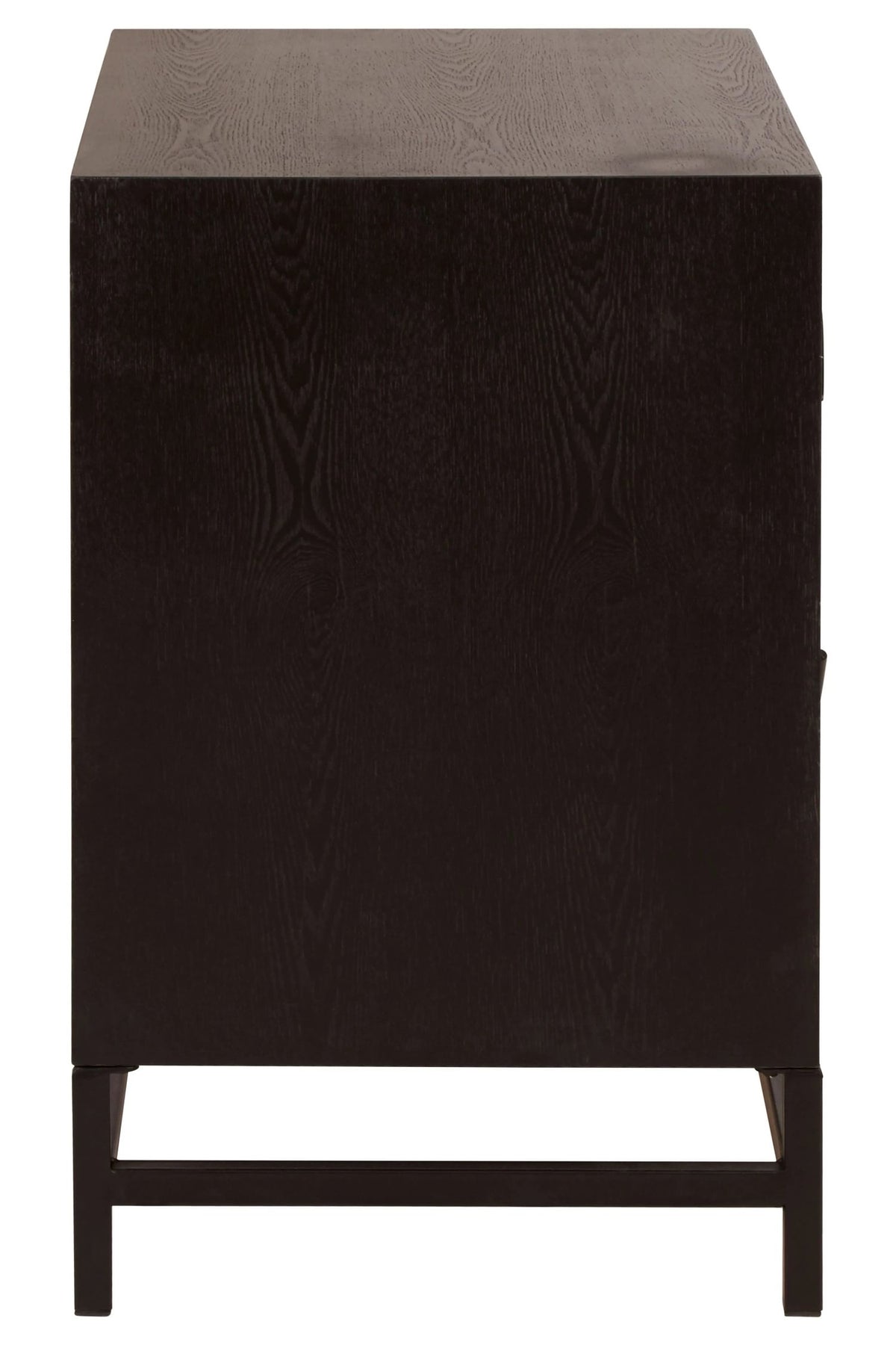 Canterbury Rustic Chevron and Black 2 Drawer Bedside Table