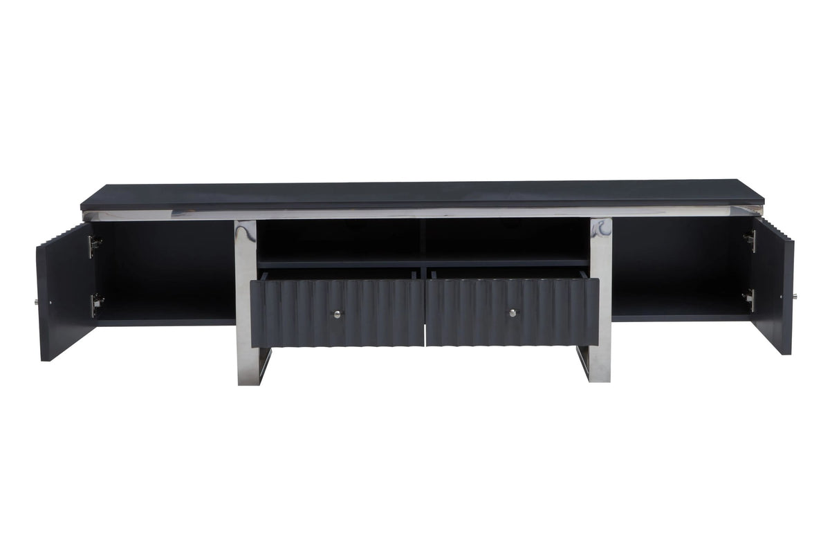 Sandringham Grey Gloss Finish Media Unit