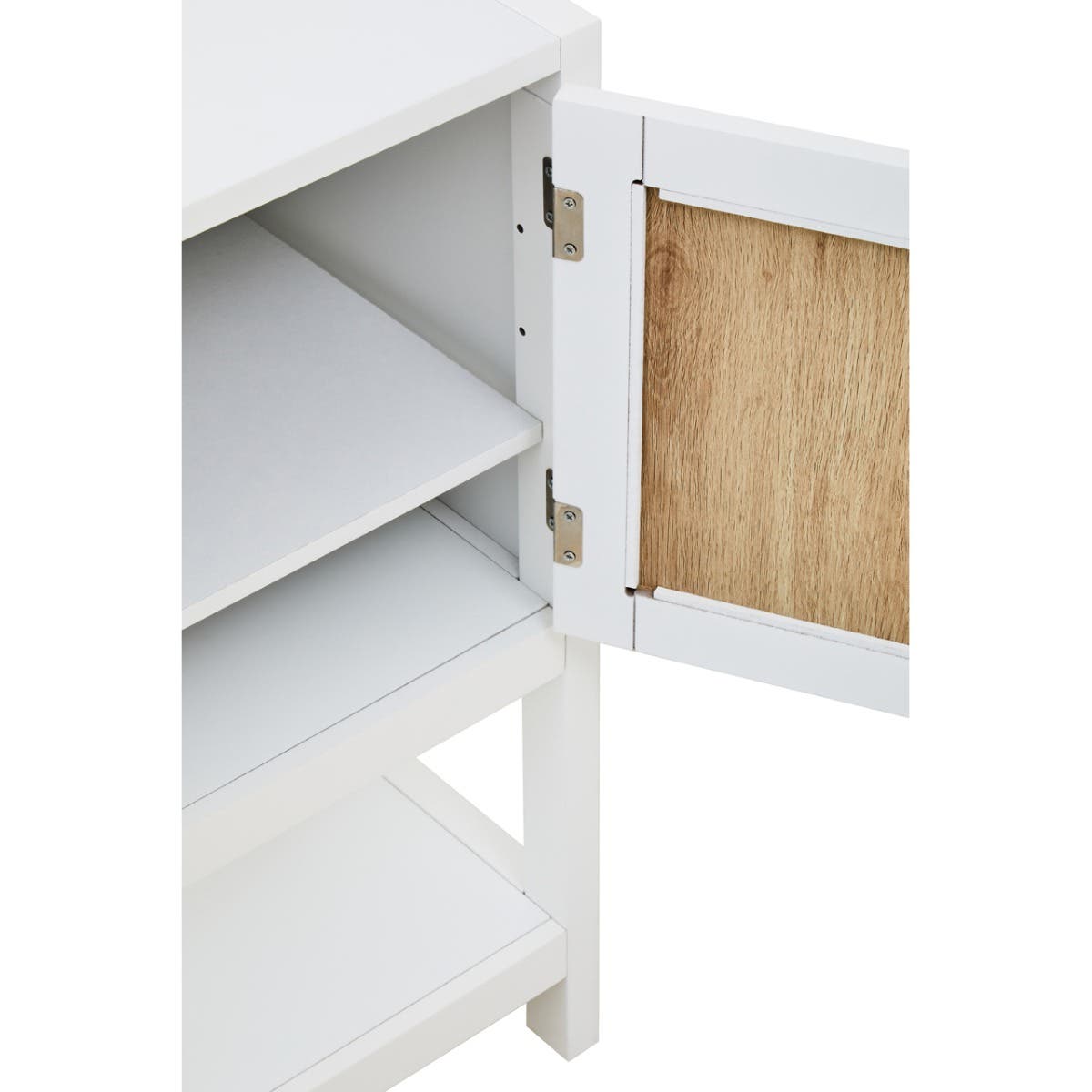 Como White Rattan Two Drawer Side Cabinet