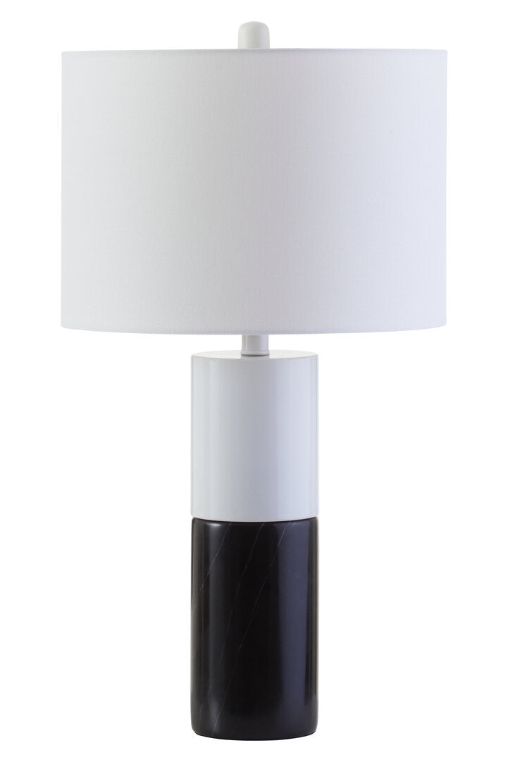 Milan Black and White Marble Table Lamp