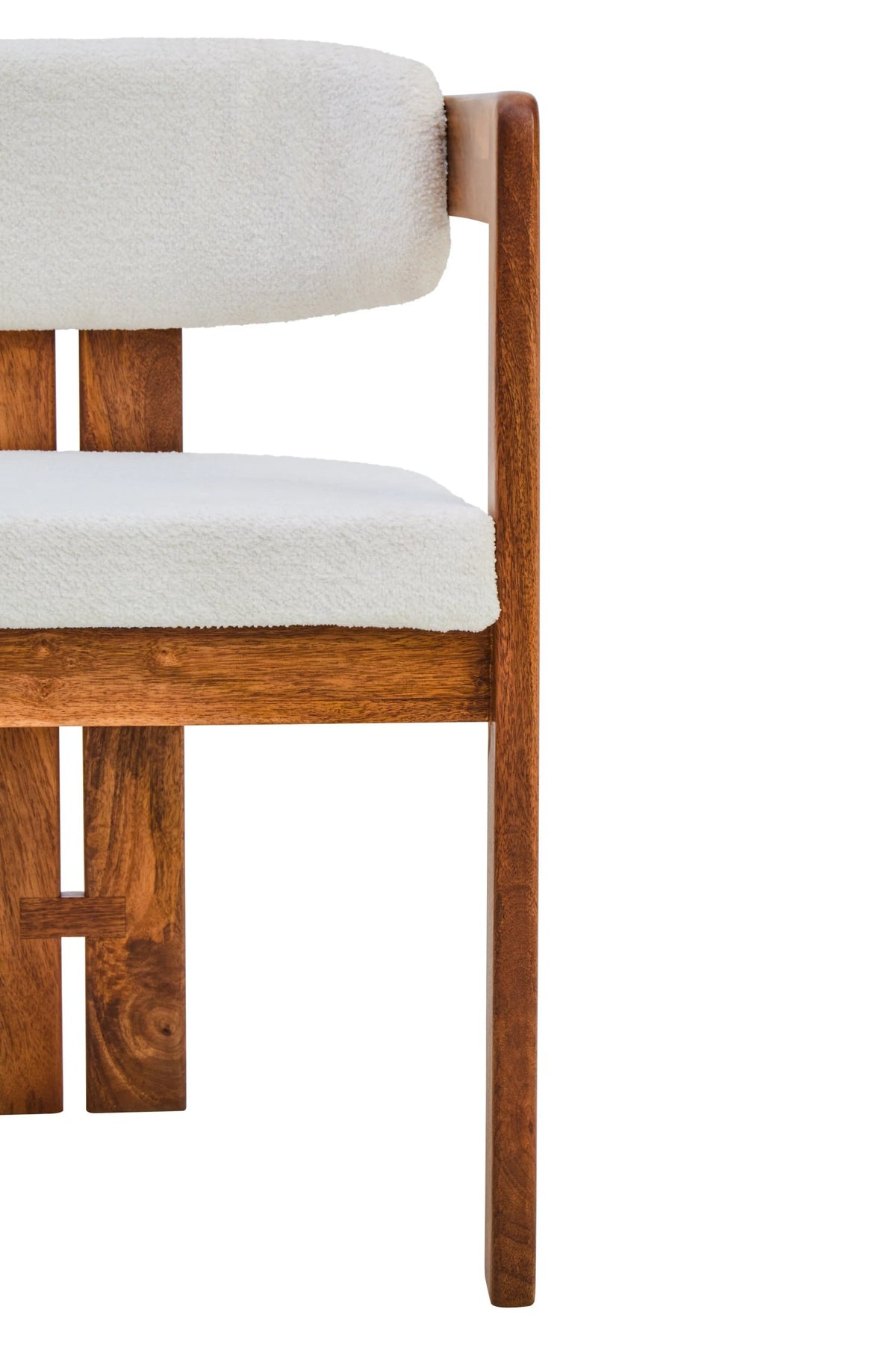 Stirling Boucle Fabric and Mango Wood Dining Chair