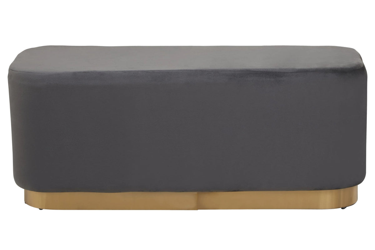 Battle Velvet Bench #colour_grey-gold