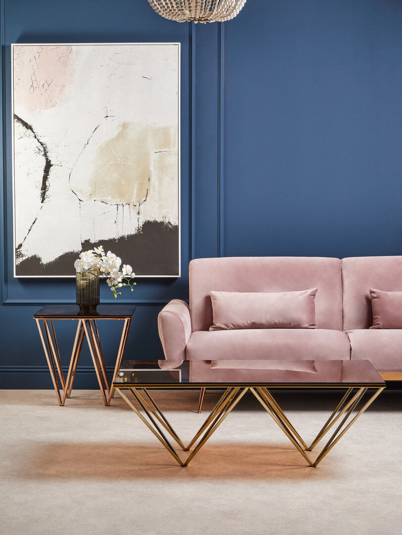 York Pink Velvet Sofa Bed