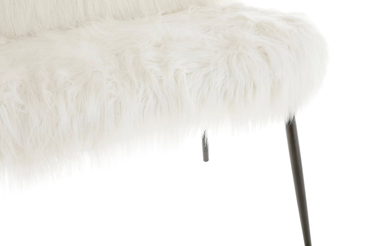 Emsworth Faux Fur Two Seater Sofa with Black Legs