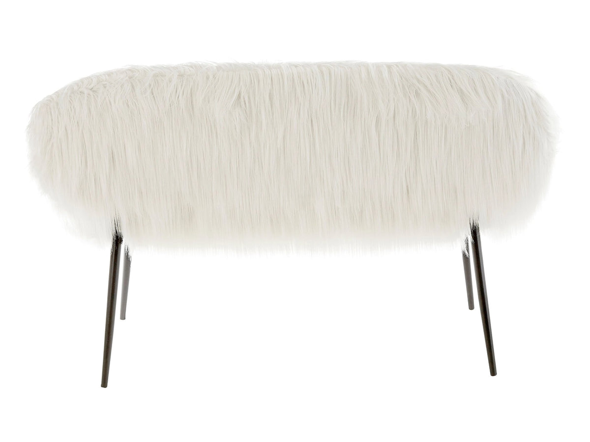 Emsworth Faux Fur Two Seater Sofa with Black Legs