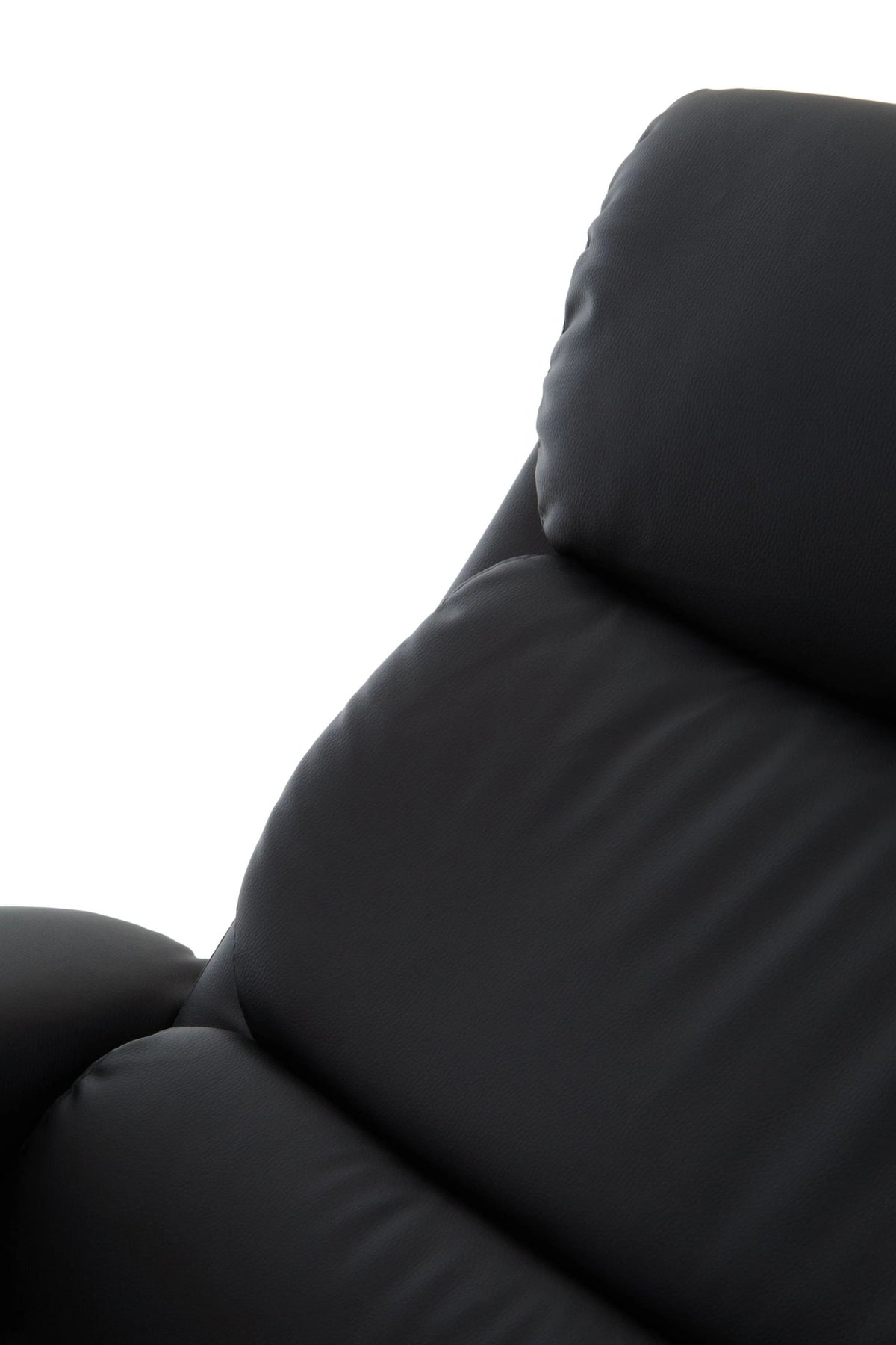 Nantwich Leather Effect Reclining Chair with Footstool #colour_black