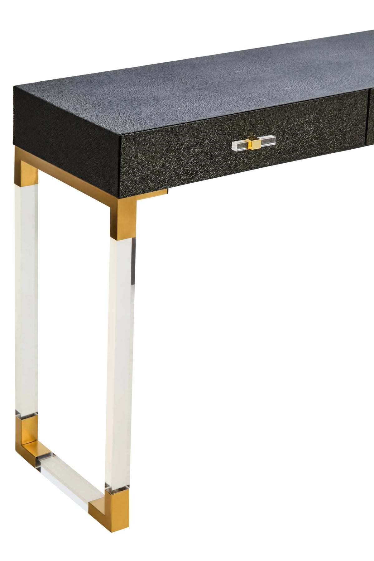 Ashbourne Black Shagreen Effect 2 Drawer Console Table