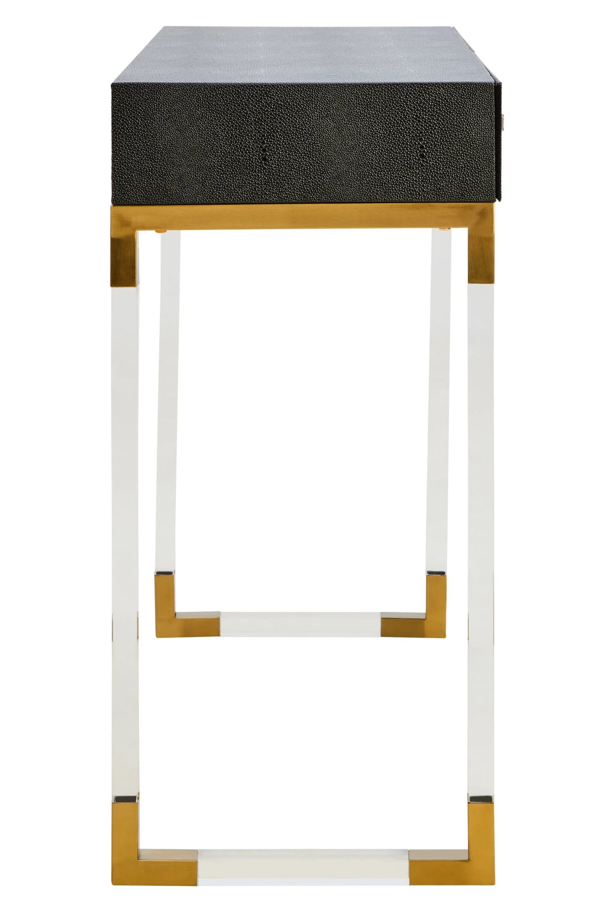 Ashbourne Black Shagreen Effect 2 Drawer Console Table