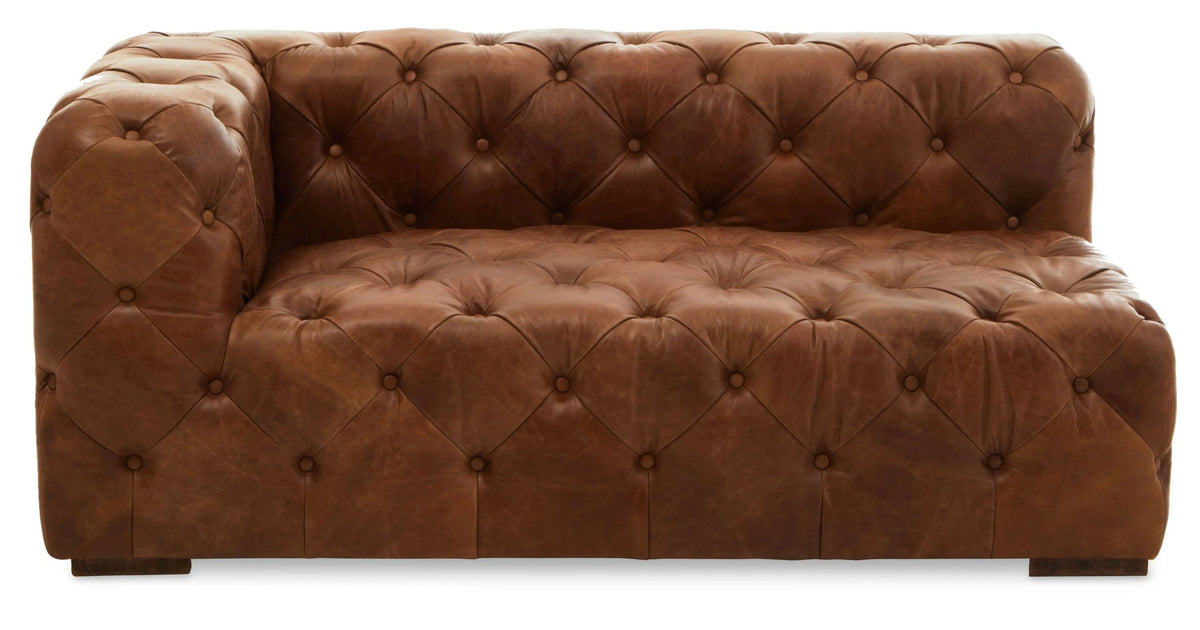 Harrogate Brown Leather Modern Chesterfield Sofa (left-hand)