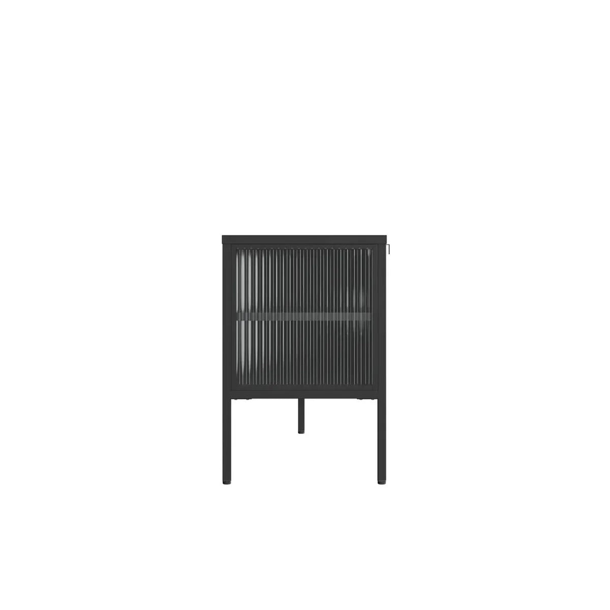 Ashford Metal Fluted Glass Door Media Unit #colour_black