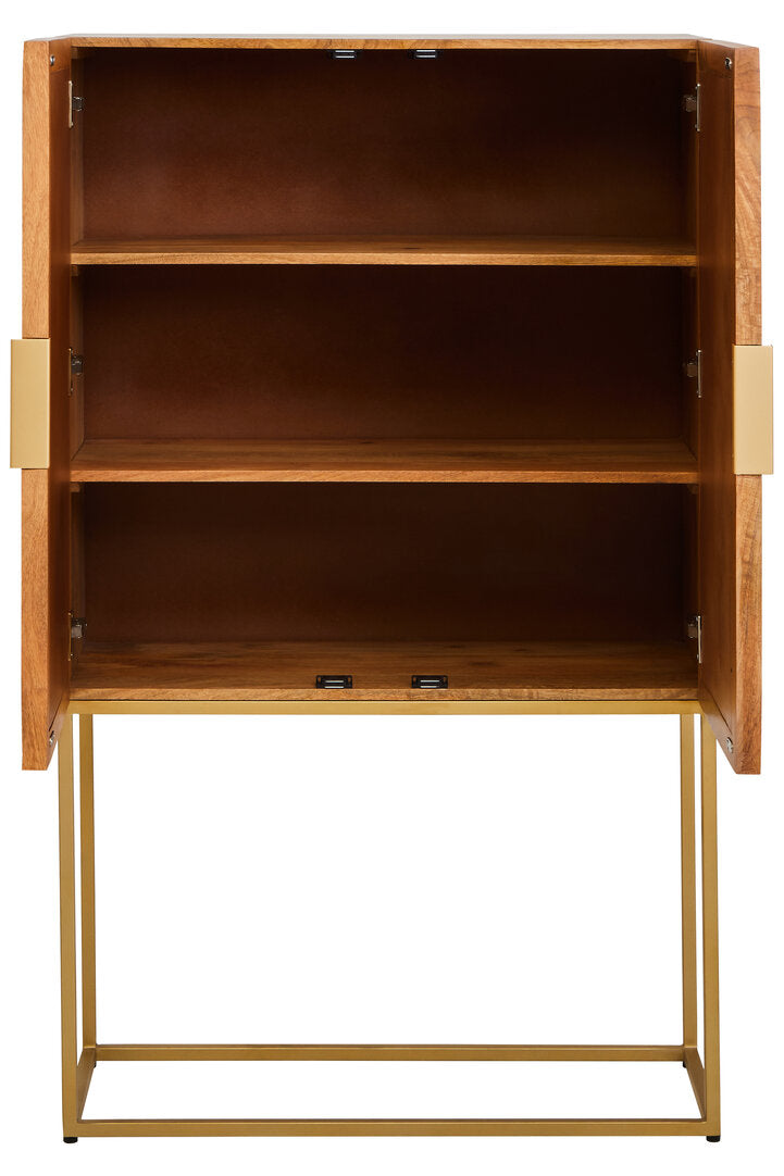 Carlton Paper Rope Detail Two Door Mango Wood Cabinet