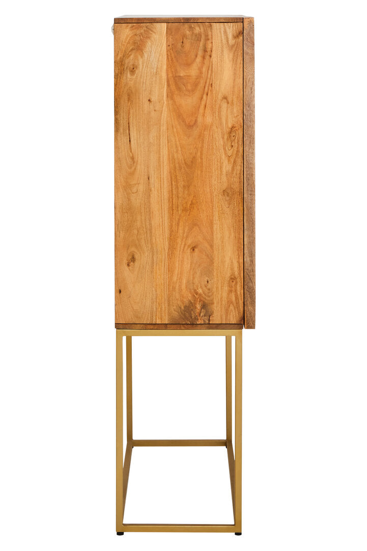 Carlton Paper Rope Detail Two Door Mango Wood Cabinet