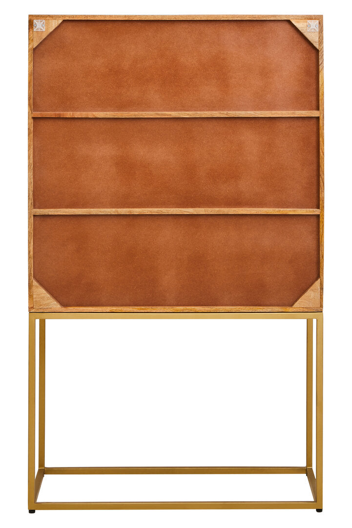 Carlton Paper Rope Detail Two Door Mango Wood Cabinet