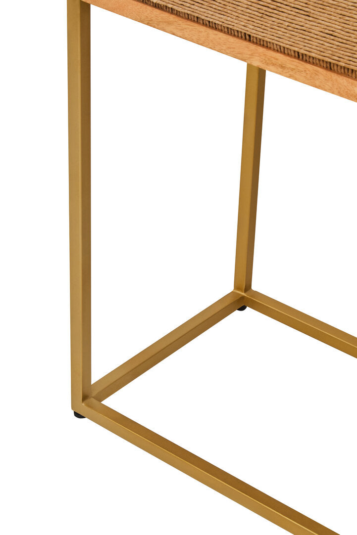 Carlton Paper Rope Detail Two Door Mango Wood Cabinet