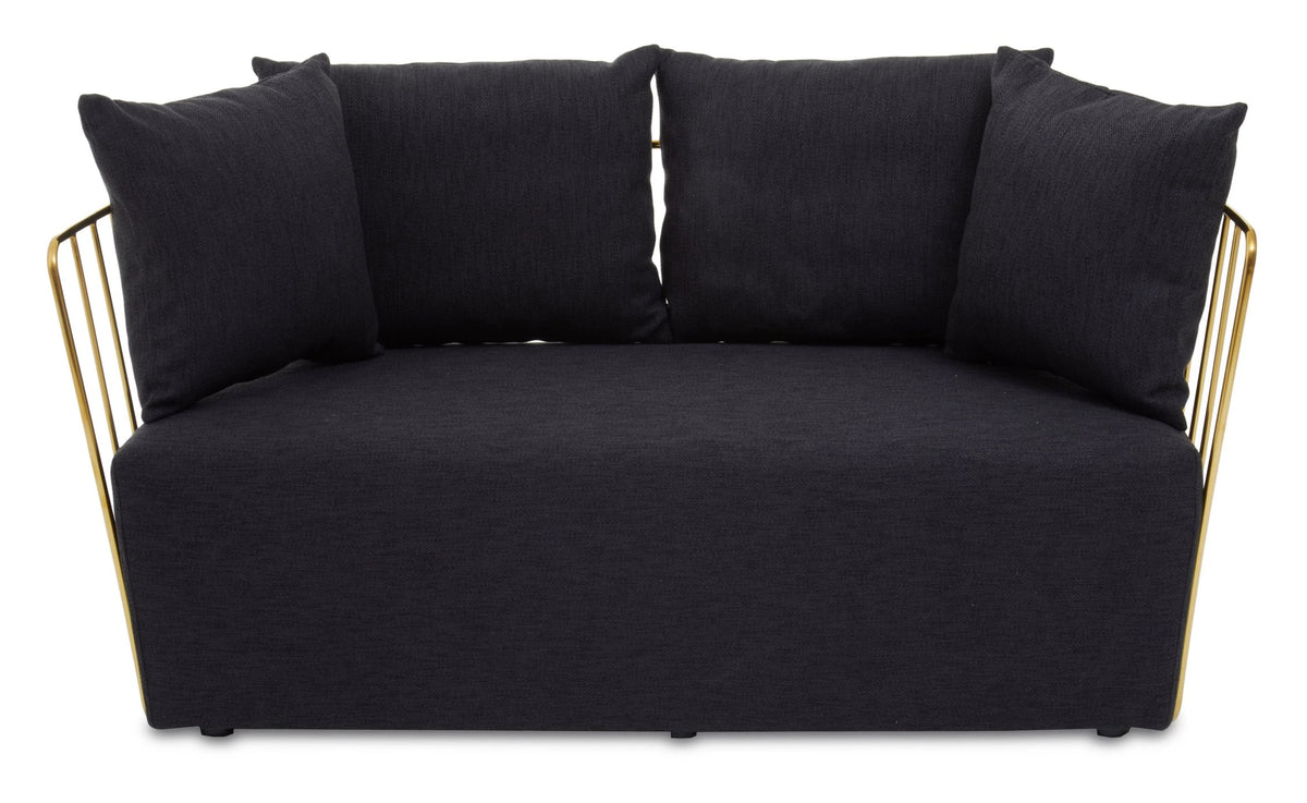 Devon Fabric and Gold Frame Seat Sofa