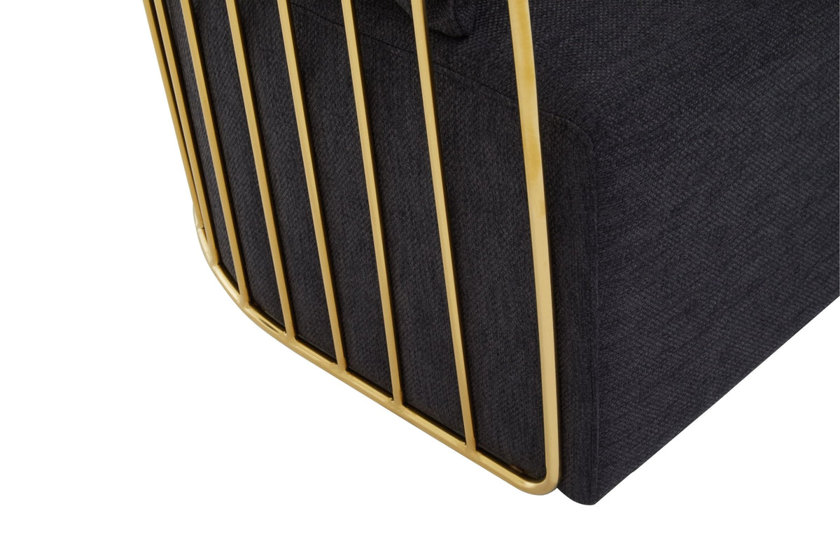 Devon Fabric and Gold Frame Seat Sofa