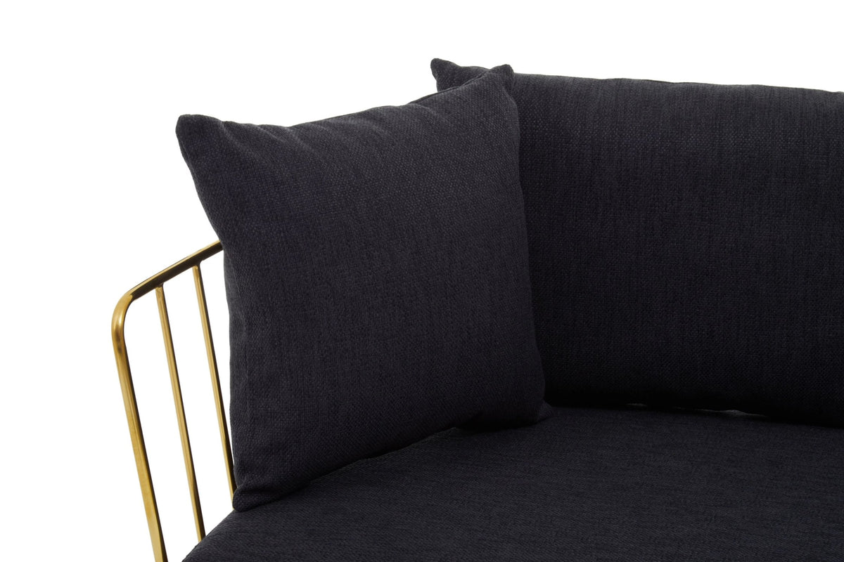 Devon Fabric and Gold Frame Seat Sofa