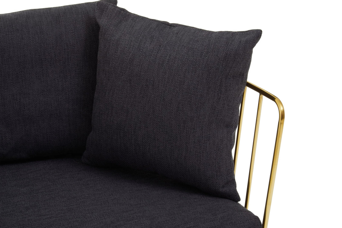 Devon Fabric and Gold Frame Seat Sofa