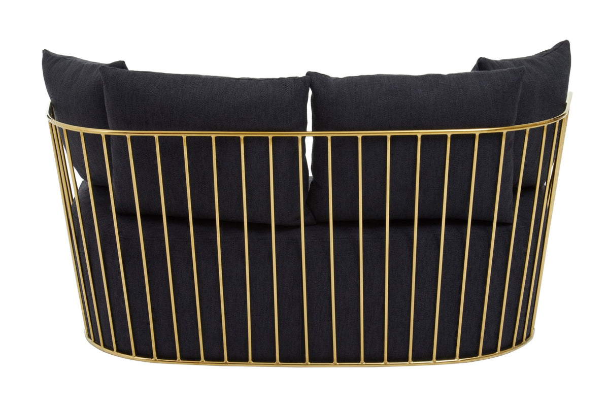 Devon Fabric and Gold Frame Seat Sofa