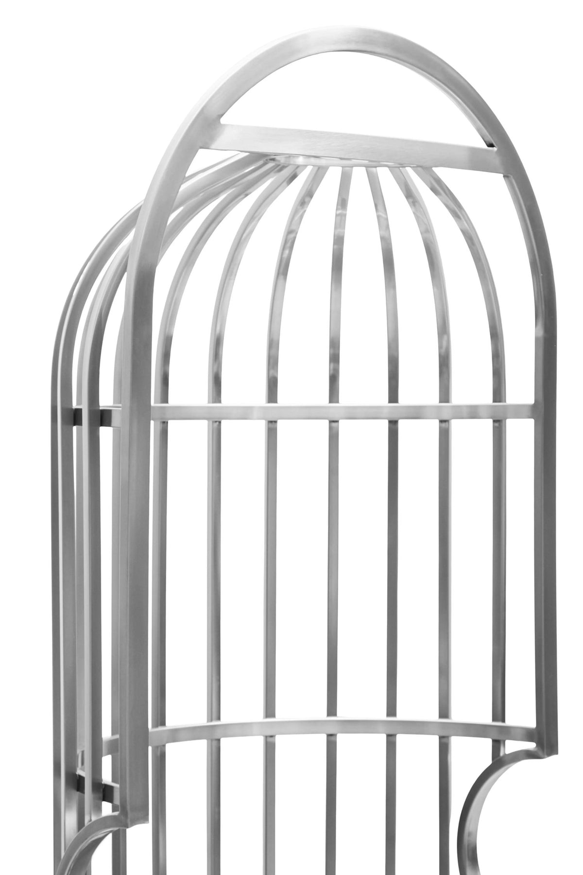 Notting Brushed Silver Finish Dome Cage Chair