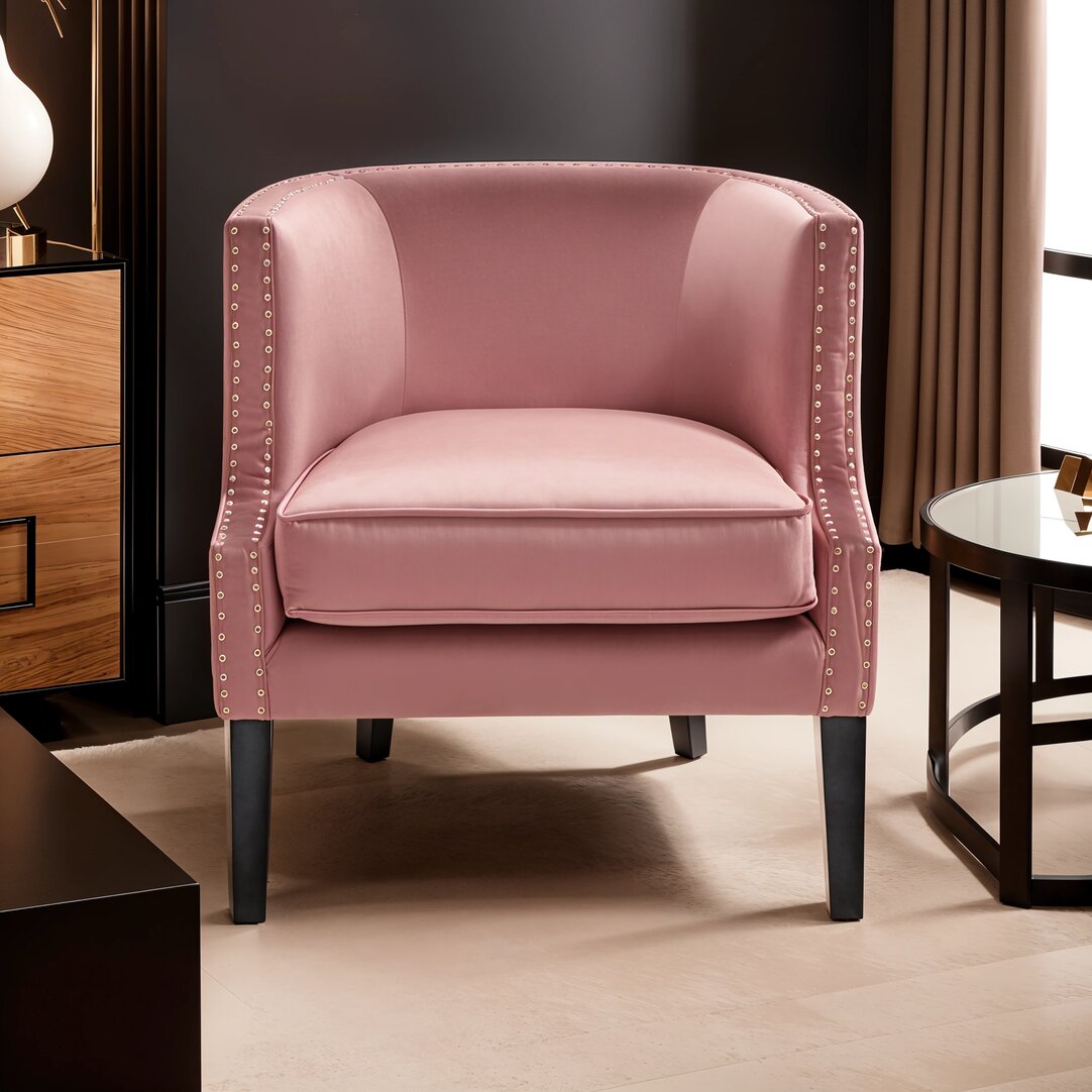 Savoy Pink Velvet Studded Chair