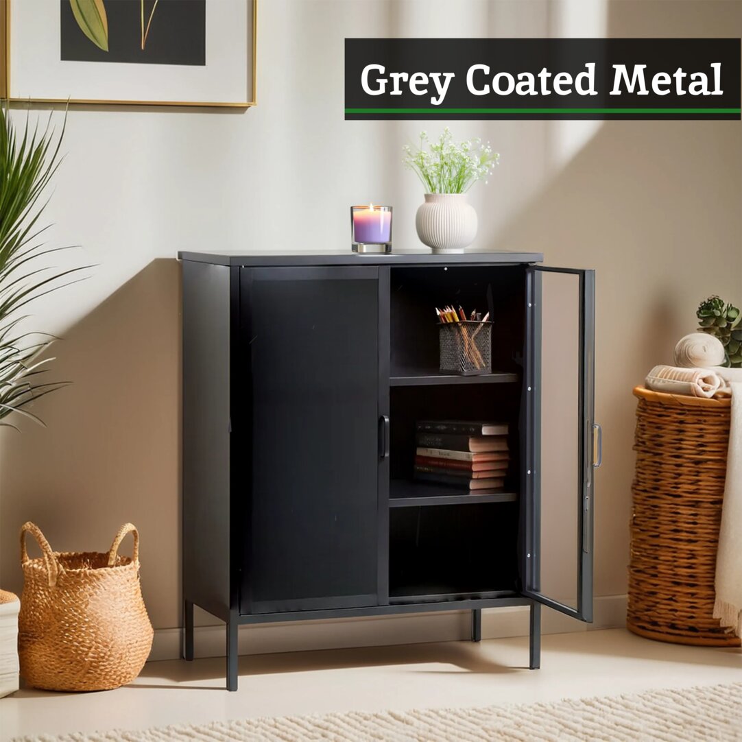 Cambridge Two Door Grey Metal Cabinet