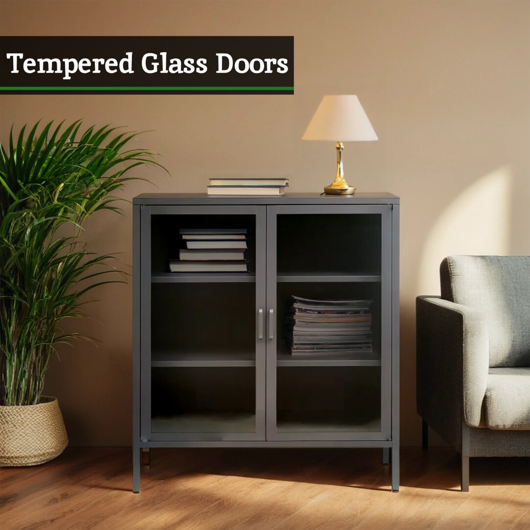 Cambridge Two Door Grey Metal Cabinet