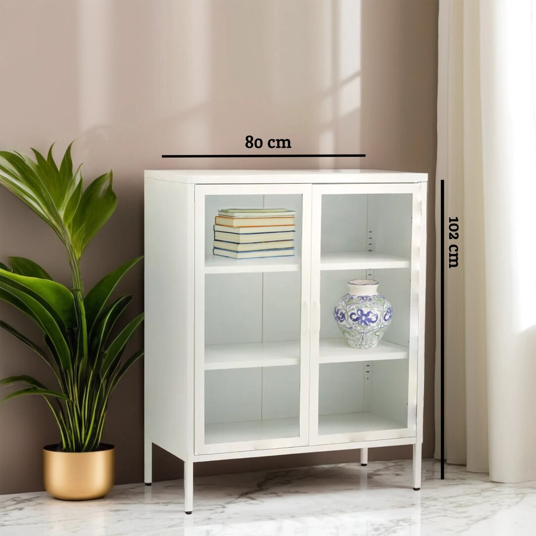 Cambridge Two Door White Metal Cabinet